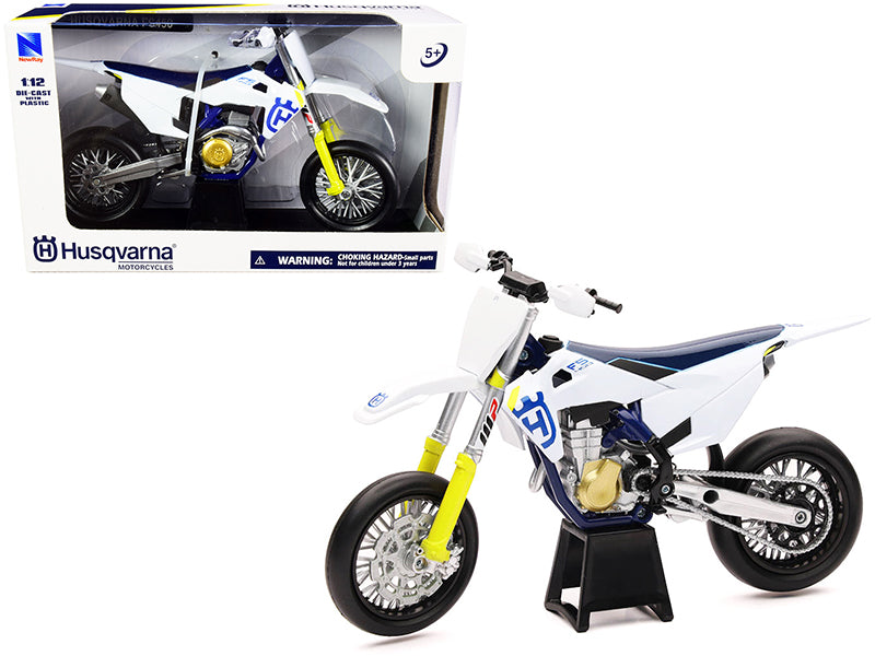 Rapid Vehicles Husqvarna FS450 White and Blue 1/12 Diecast Motorcycle Model by New Ray  free...
