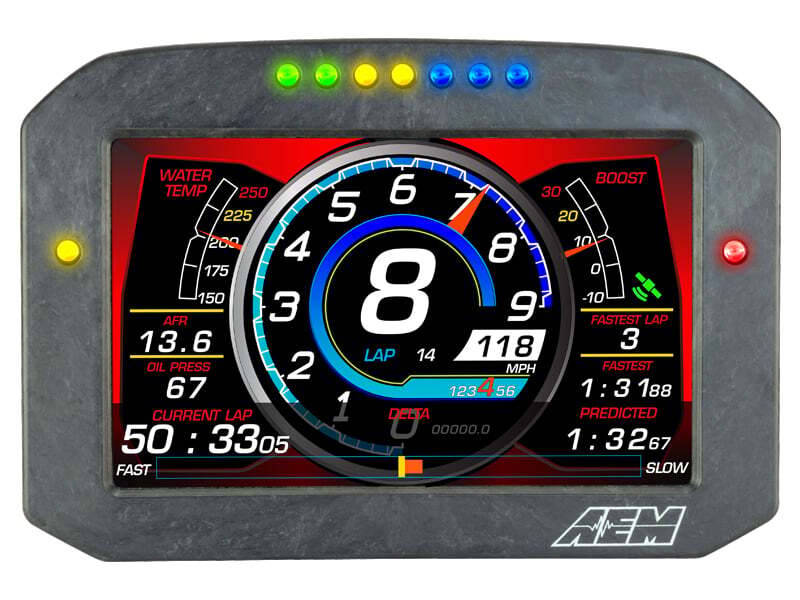 FR SPORT AEM CD-7LG Carbon Logging Flush Digital Dash Display w/ Internal 20Hz GPS & Antenna...