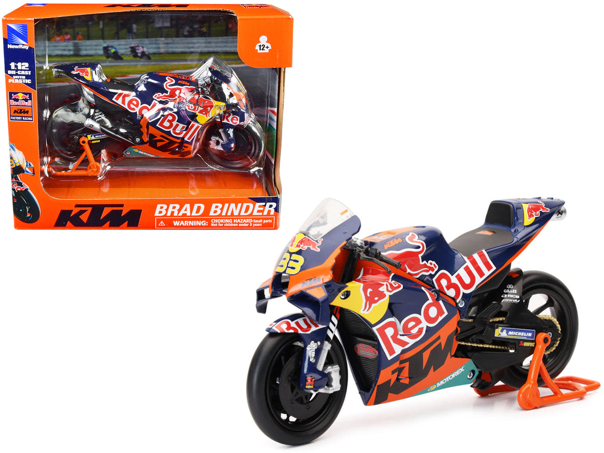 Rapid Vehicles KTM RC16 Motorcycle #33 Brad Binder MotoGP "Red Bull KTM Factory Racing" 1/12...
