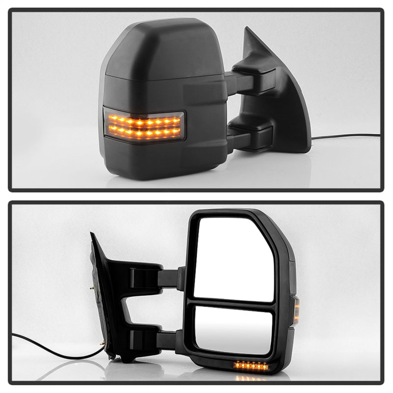 SPYDER xTune 99-07 Ford Super Duty LED Telescoping Manual Mirrors - Smk (Pair) (MIR-FDSD99S-G4-MA-RSM-SET) 9943140