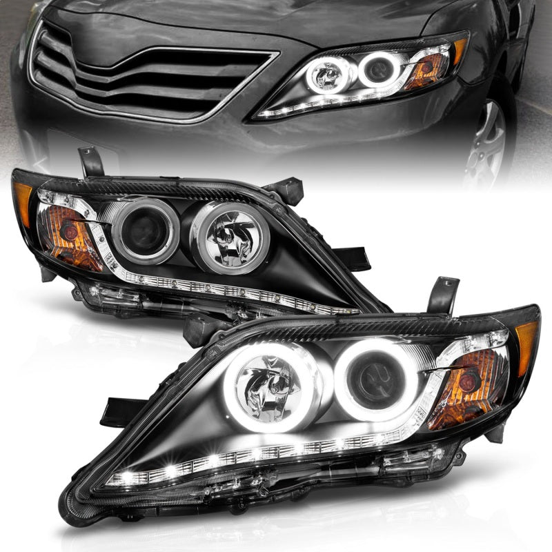 FR SPORT Anzo 2010-2011 Toyota Camry Projector Headlights w/ Halo Black (CCFL)
