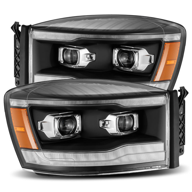 FR SPORT AlphaRex 06-08 Dodge Ram 1500HD PRO-Series Projector Headlights Plank Style Black w/Seq...