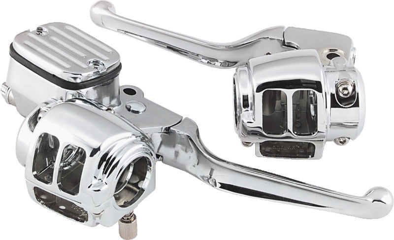 Bikers Choice 96-06 Big Twin 96-03XL With 11/16 Bore Master Cylinder Chrome Handlebar Control Kit 488731