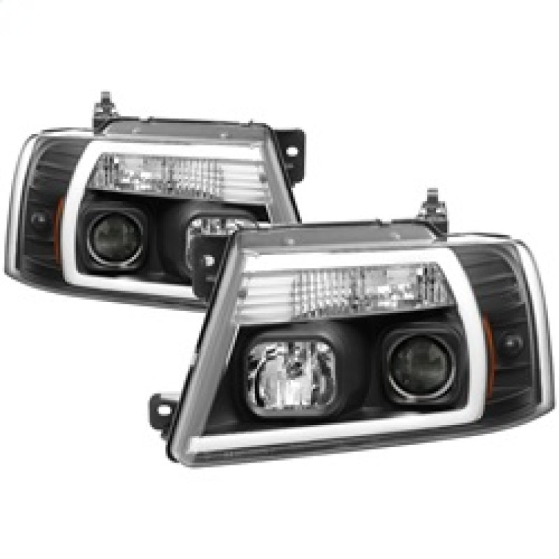 FR SPORT Spyder 04-08 Ford F-150 Projector Headlights - Light Bar DRL - Black...