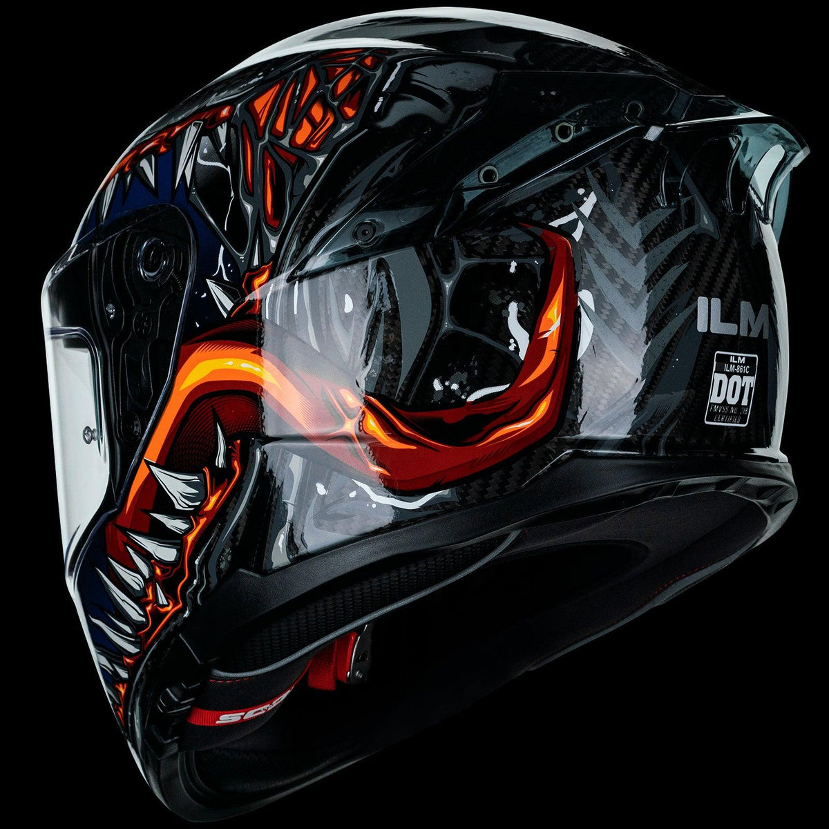 ILM Full Face Motorcycle Carbon Fiber Helmet Model 861C