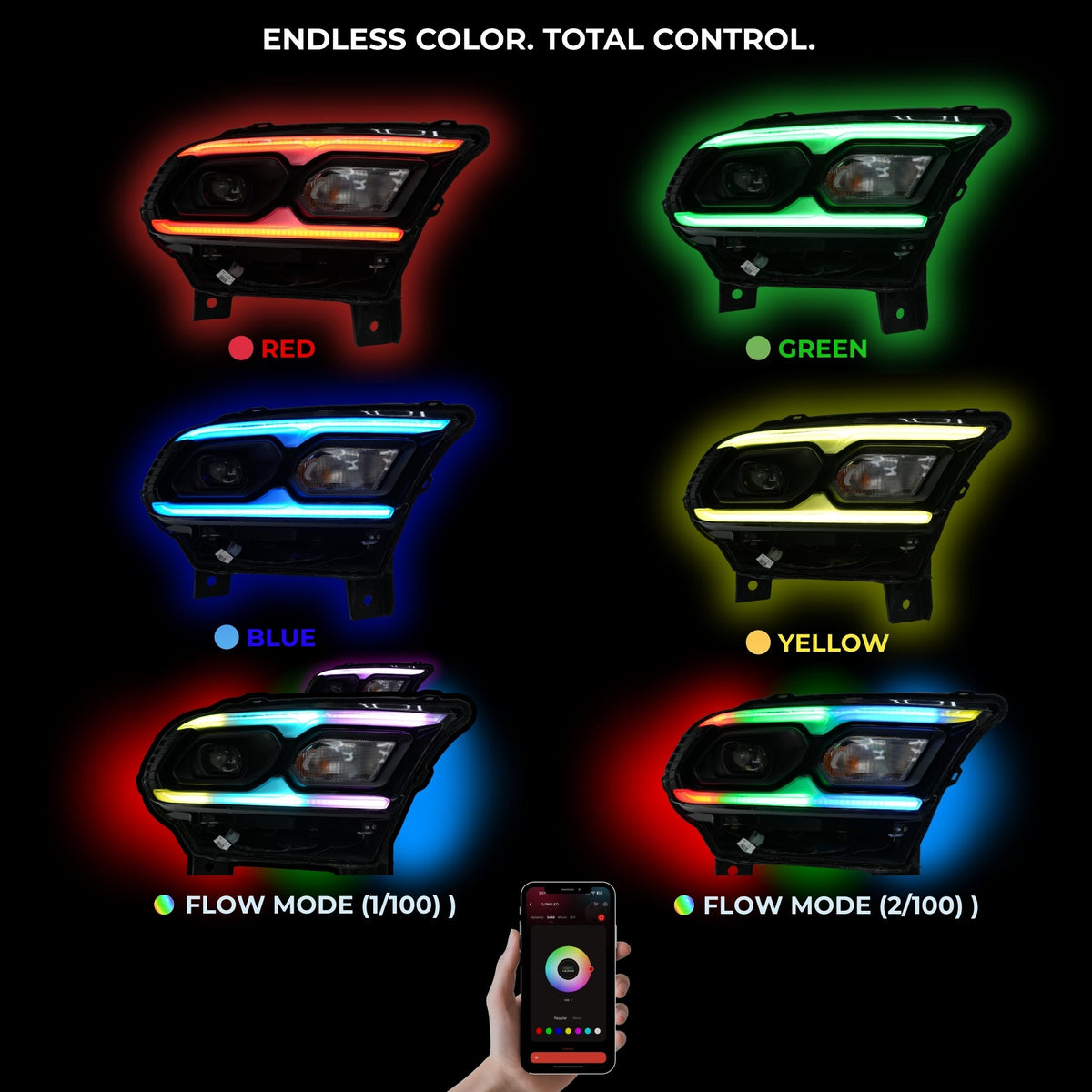 RGB Halo Kits Dodge Durango Multicolor Flow DRL Kit (2021-2026) - View 2