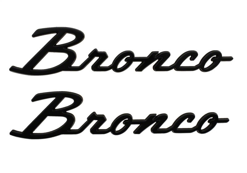Ford Racing 21-24 Bronco Classic Script Fender Badge Kit - Gloss Black M-1447-BSGS