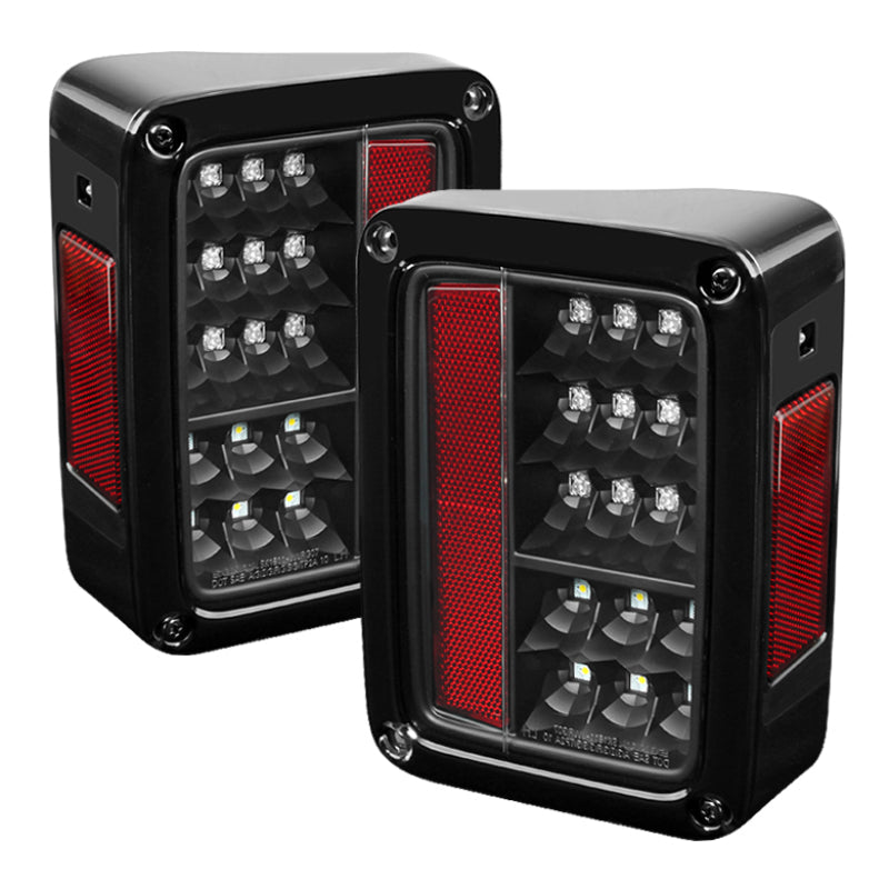 Spyder Jeep Wrangler 07-15 LED Tail Lights Black ALT-YD-JWA07-LED-BK 5070395