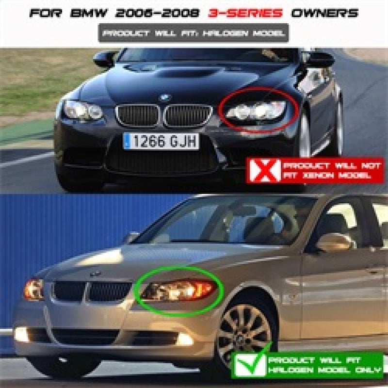 Spyder BMW E90 3-Series 06-08 4DR Projector CCFL Halo - Eyebrow Bulb Blk- PRO-YD-BMWE9005-CCFL-BK 5029652