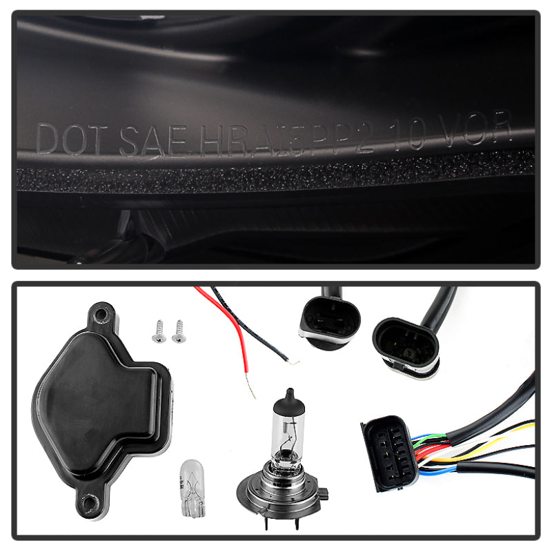 FR SPORT Spyder BMW E46 3-Series 02-05 4DR Projector Headlights 1PC LED Halo Blk...