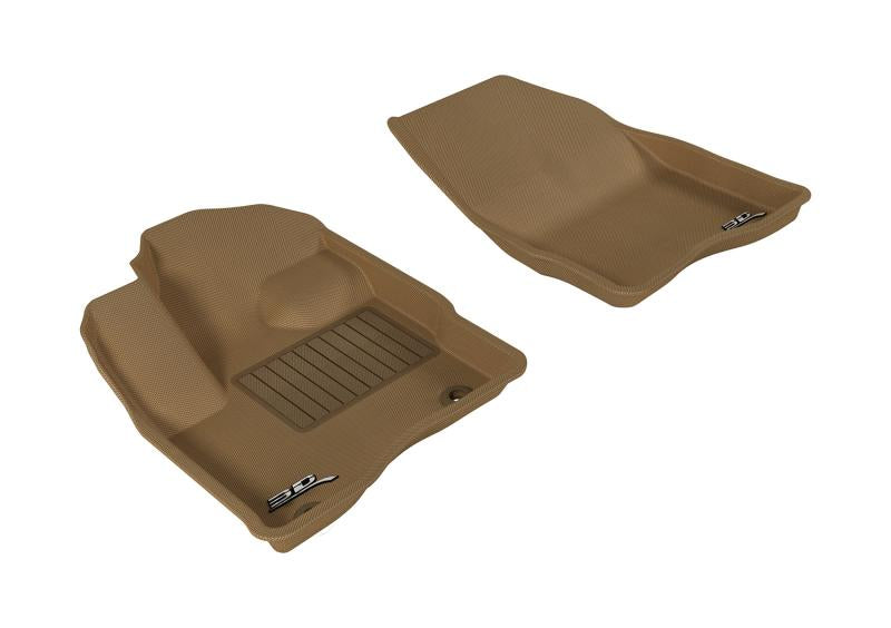 3D MAXpider 2010-2019 Ford Taurus Kagu 1st Row Floormat - Tan L1FR01811502
