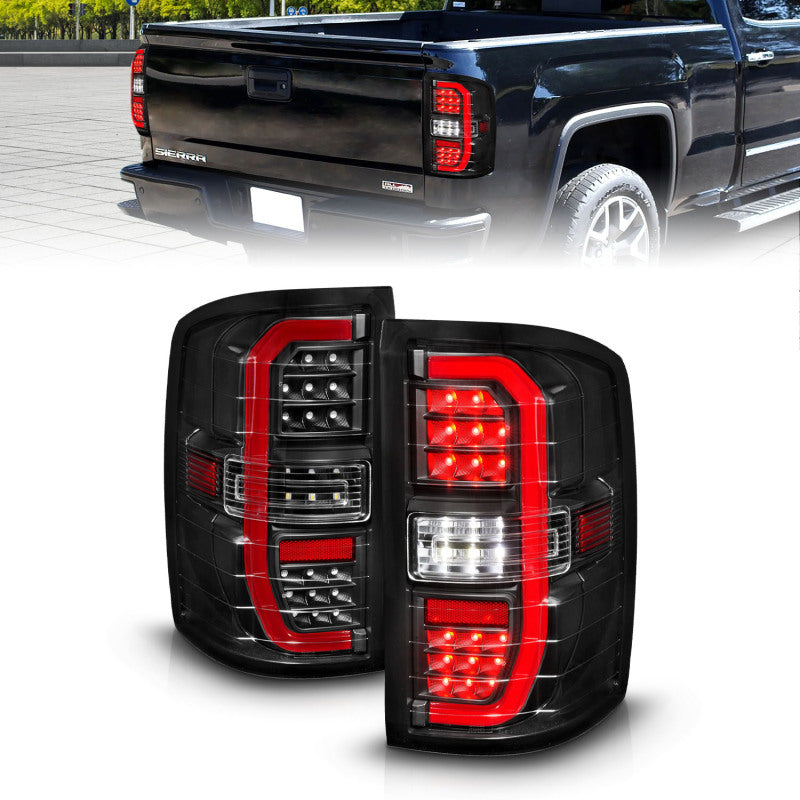 FR SPORT ANZO 14-18 GMC Sierra 1500 Full LED Taillights Black Housing Clear Lens (w/C Light Bars)...