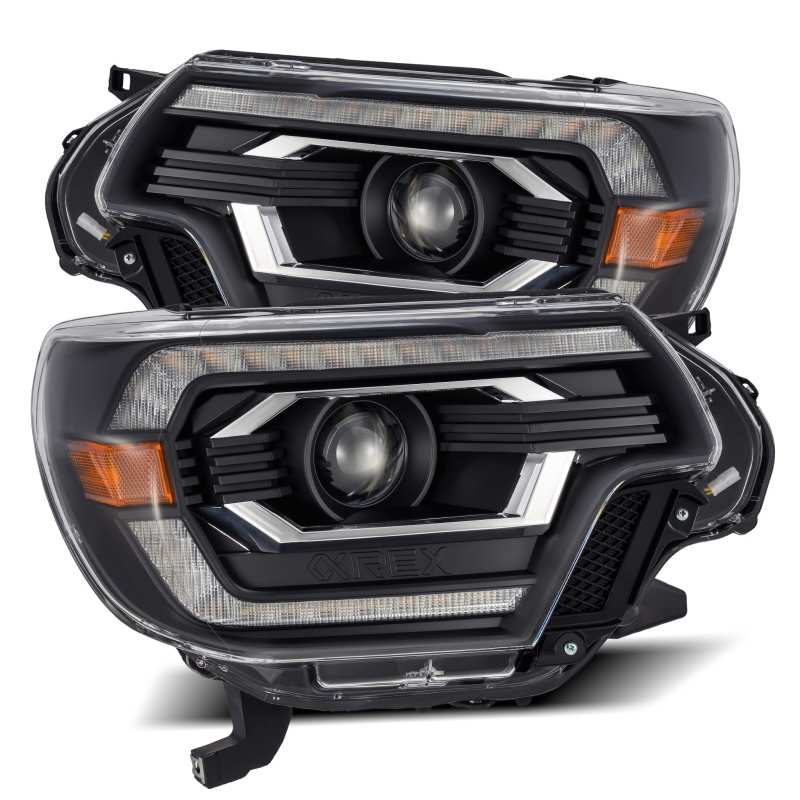 AlphaRex 12-15 Toyota Tacoma LUXX LED Projector Headlights Plank Style Black w/DRL 880751 *Discontinued