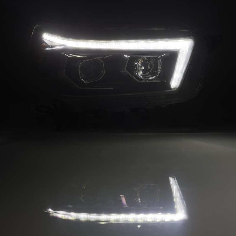 FR SPORT AlphaRex 10-13 Toyota 4Runner LUXX LED Proj Headlights Plank Style Black w/Seq...