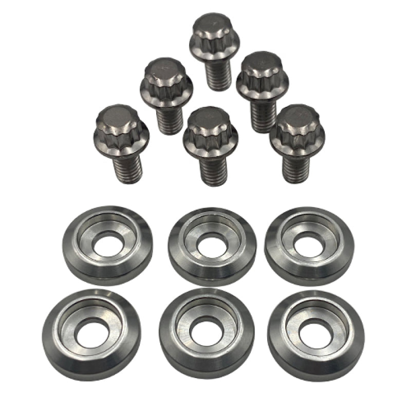 FR SPORT BLOX Racing New Fender Washers Kit M6 12pt - 6pc Large Diameter Silver BXAC-00311-SI -...