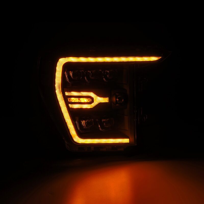 FR SPORT AlphaRex 21-22 Ford F-150 NOVA LED Proj Headlights Plank Style Blk w/Activ Light/Seq...