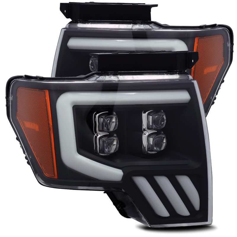 FR SPORT AlphaRex 09-14 Ford F-150 NOVA LED Proj Headlights Plank Style Matte Black w/Activ...