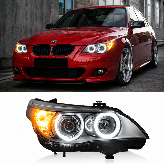 Led Headlights for BMW 5 Series E60 E61 Sequential DRL Projector Headlamp