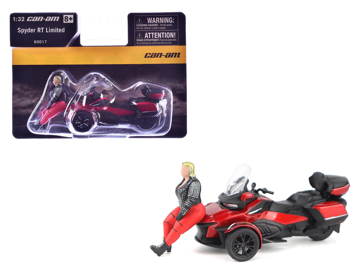 Rapid Vehicles Can-Am Spyder RT Limited 3-Wheel Motorcycle Deep Marsala Red Metallic with Driver...