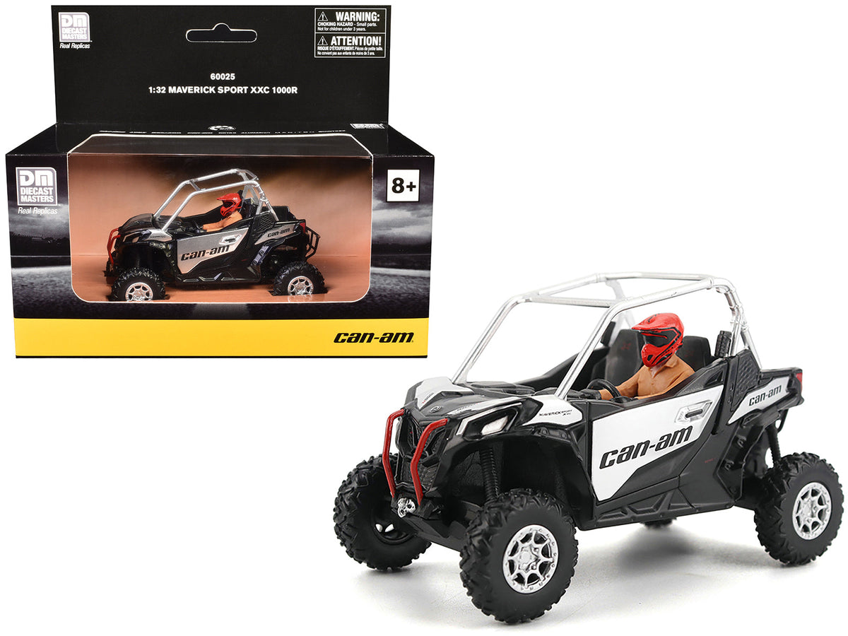 Rapid Vehicles Can-Am Maverick Sport XXC 1000R Silver Metallic and Black with Driver Figure 1/32...