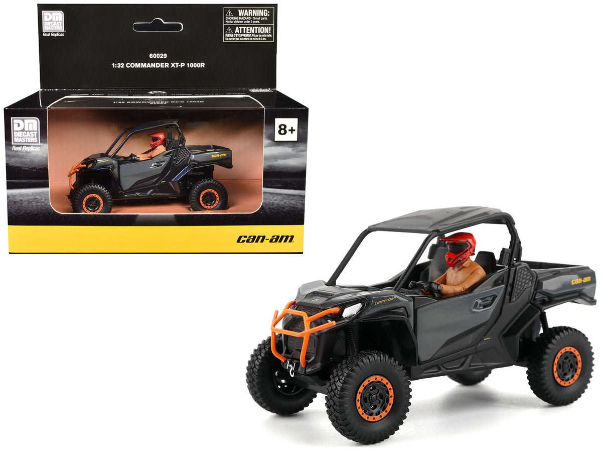 Rapid Vehicles Can-Am Commander XT-P 1000R Gray and Orange with Driver Figure 1/32 Diecast Model...
