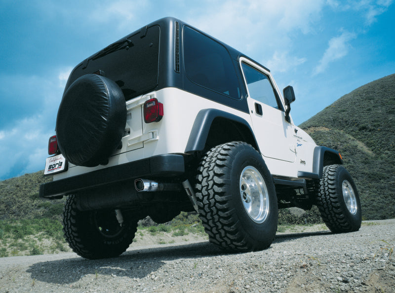 FR SPORT Borla 97-99 Jeep Wrangler 2.5/4.0L w/o Hitch Cat-Back 2.25in Single Sqr Angle Cut Phntm...