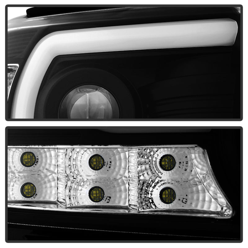 Spyder GMC Sierra 14-16 Projector Headlights Light Bar DRL Blk PRO-YD-GS14V2-LBDRL-BK 5080851
