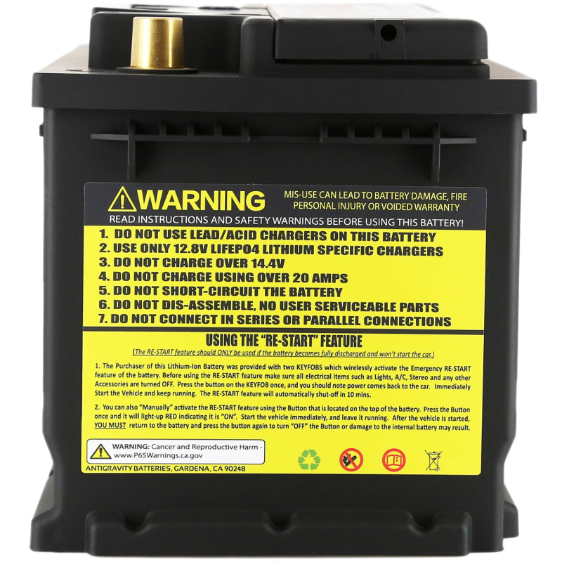 Antigravity Batteries Antigravity H7/Group 94R Lithium Car Battery w/Re-Start AG-H7-40-RS