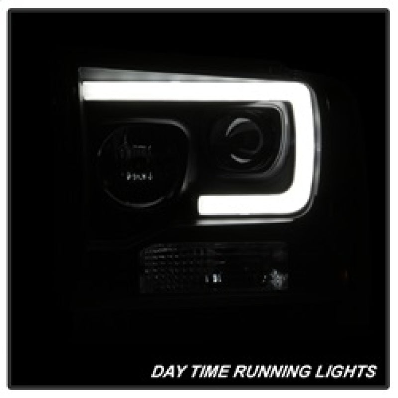 FR SPORT Spyder Ford F250/350/450 05-07 Projector Headlights - Light Bar DRL LED - Black...