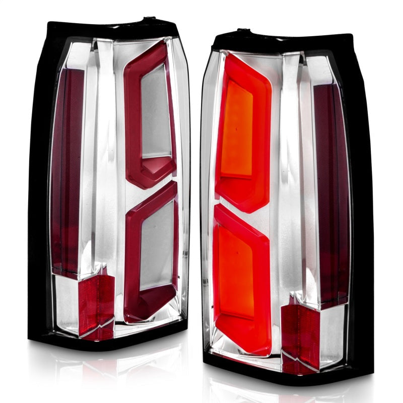 ANZO 2015-2020 Chevrolet Tahoe LED Tail Lights w/ Light Bar Chrome Housing Clear Lens 311376