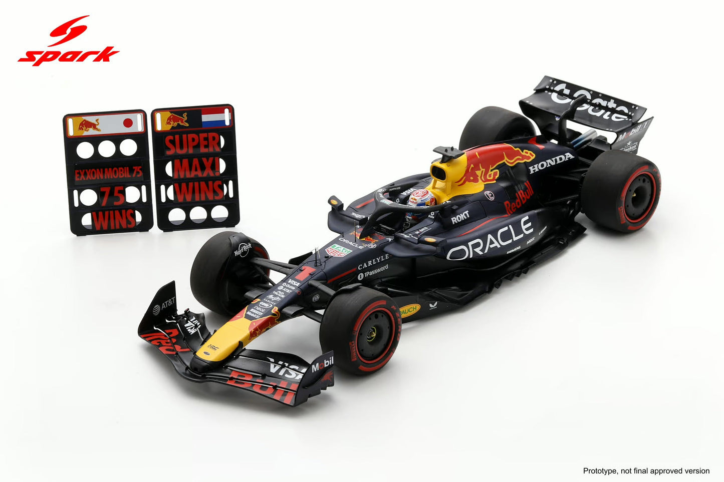 Spark-Model F1 RB21 Team Oracle Red Bull Racing #1 Winner US GP 2025 (Verstappen) 1:18 WITH DISPLAY
