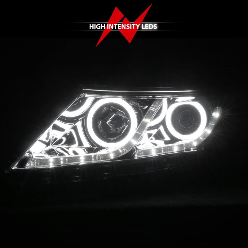 Anzo 2011-2013 Kia Optima Projector Headlights w/ Halo Chrome (CCFL)