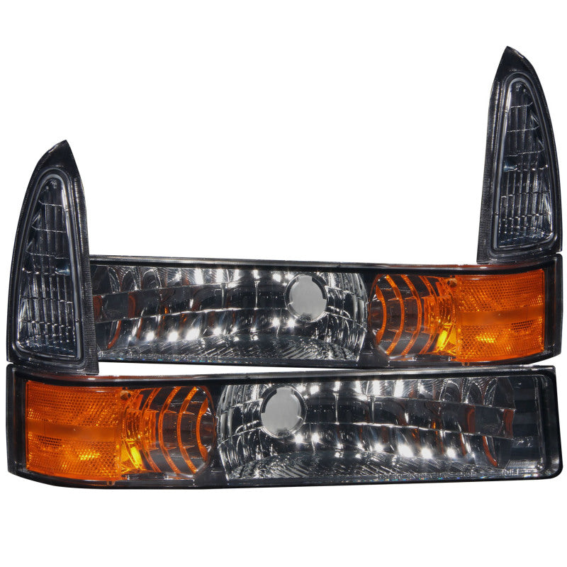 Anzo 2000-2004 Ford Excursion Euro Parking Lights Smoke w/ Amber Reflector