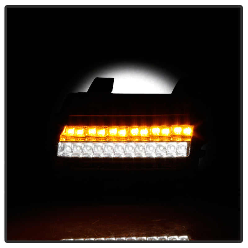 Spyder Jeep Wrangler 2018-2019 (Halogen Model Only) LED Front Bumper Lights - Seq. Signal - Chrome 5086778