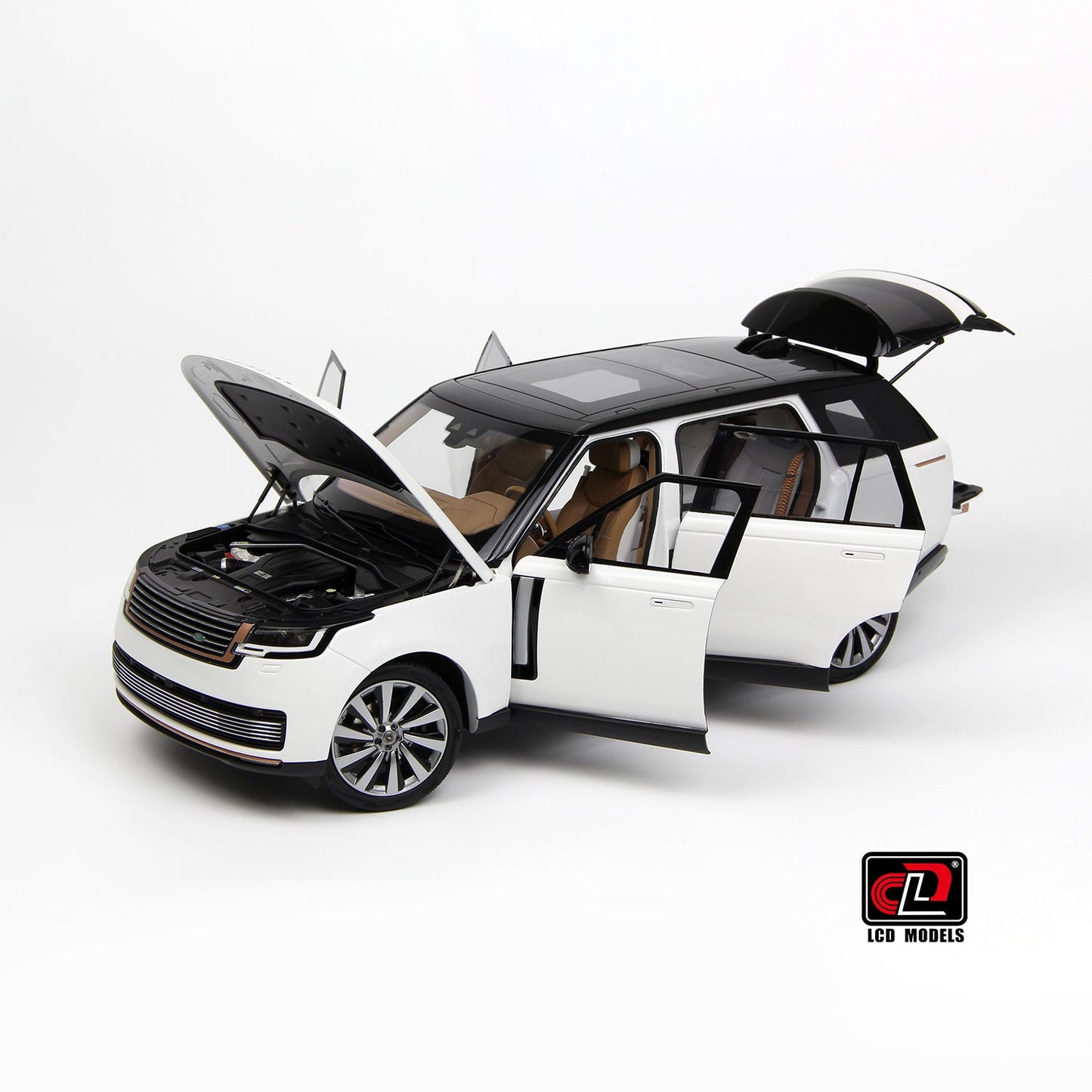 LCD 2022 Land Rover Range Rover SV Serenity White w/ Black Roof 1:18