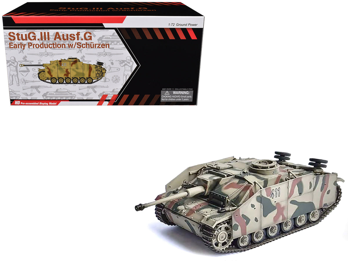 Rapid Vehicles Germany StuG.III Ausf.G Early Production Tank with Schurzen #411 "Panzer Abteilung...