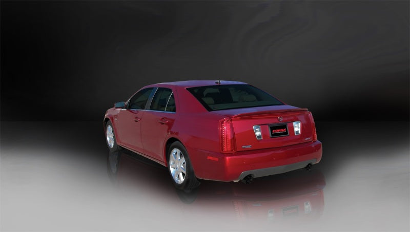 Corsa 05-07 Cadillac STS 4.6L 2.5in Axle-Back Dual Rear w Single 4in Black Pro-Series Tips 14157BLK