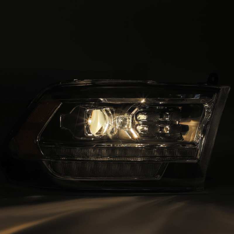 AlphaRex 09-18 Dodge Ram 2500 LUXX LED Proj Headlights Plank Style Black w/Activ Light/DRL 880526 *Discontinued