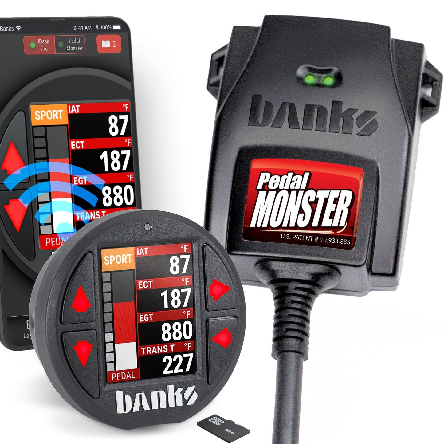 Banks Power Pedal Monster Kit Sumitomo TS 025 Sealed Series (Black) 6-Way With iDash Data Pro 64338-P