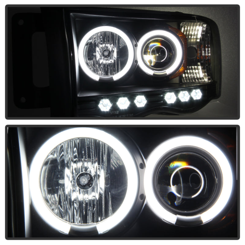FR SPORT Spyder Dodge Ram 1500 02-05 03-05 Projector Headlights CCFL Halo LED Blk Smke...