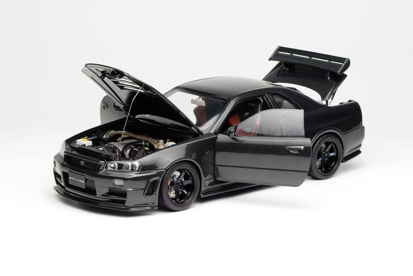 Motorhelix 1999 Nissan Skyline GT-R R34 Customized Version Full Carbon Fiber 1:18