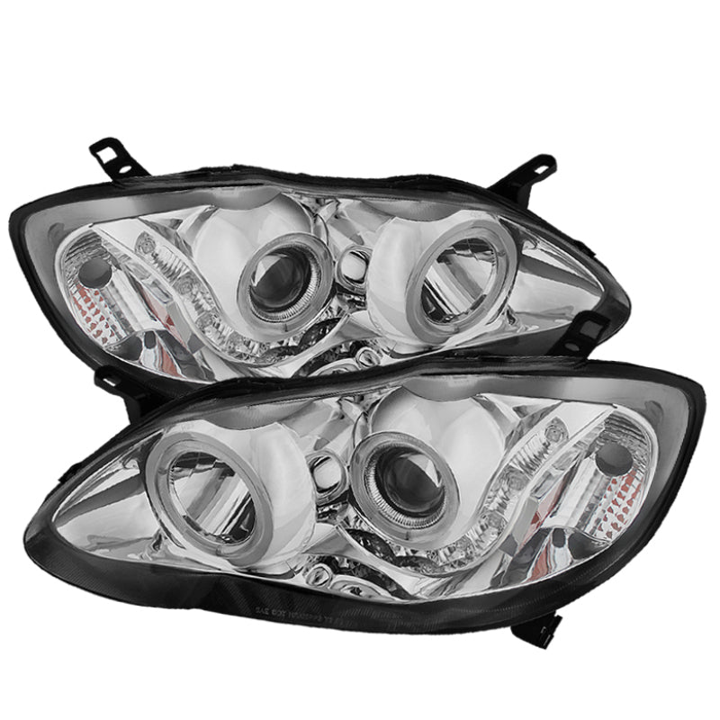 FR SPORT SPYDER Xtune Toyota Corolla 03-08 Projector Headlights LED Halo Chrome...