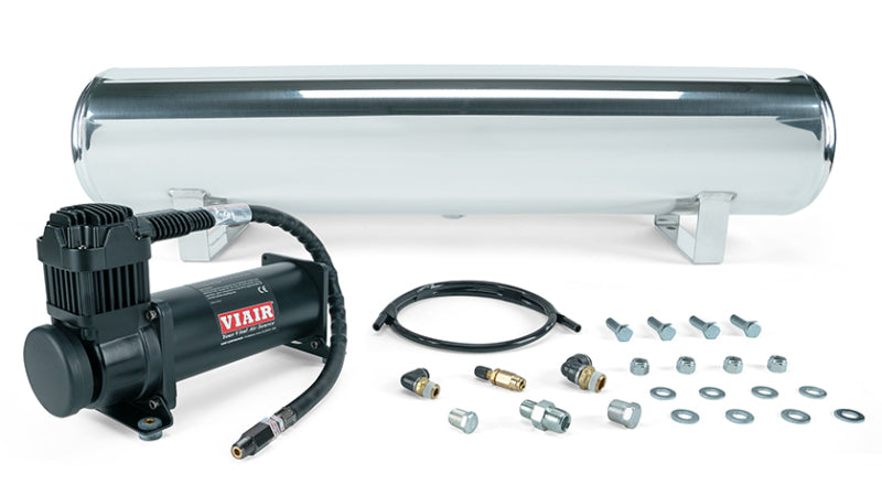 Air Lift 4 Gal. Polished Tank w/ Viair 444b Blk Compressor (Incl. Fittings & Mounting Hardware) 27806