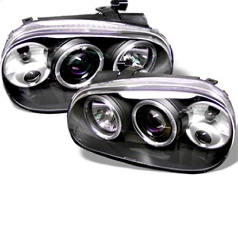 FR SPORT Spyder Volkswagen Golf IV 99-05 Projector Headlights LED Halo Black High H1 Low H1...