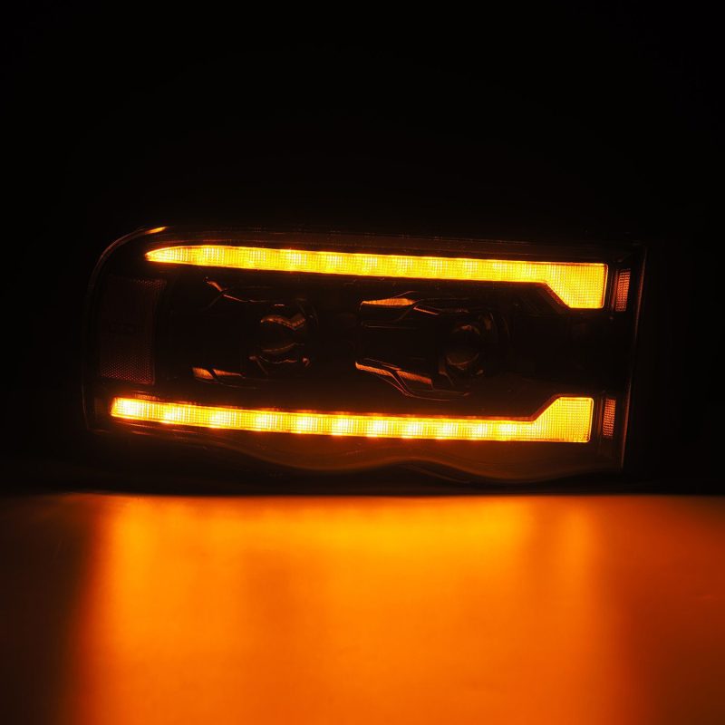 FR SPORT AlphaRex 02-05 Dodge Ram 1500 LUXX LED Proj Headlights Alpha Black w/Activ Light/Seq...