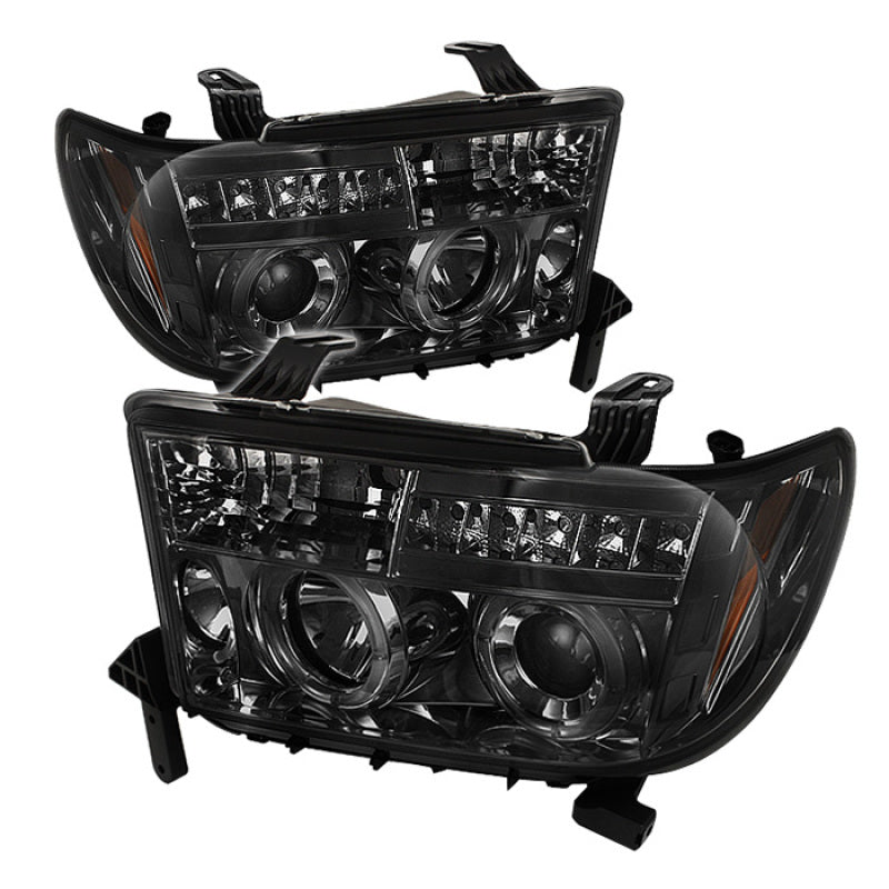 FR SPORT Spyder Toyota Tundra 07-13 Projector Headlights LED Halo LED Smke PRO-YD-TTU07-HL-SM...