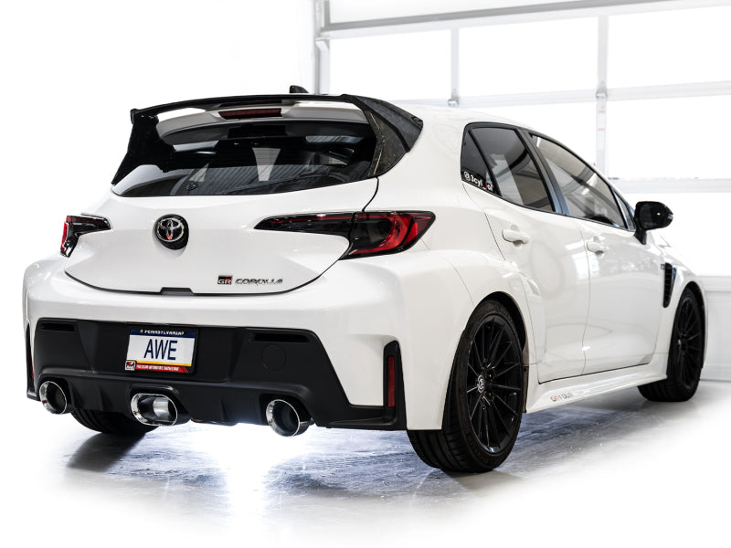 AWE Tuning AWE 23-24 Toyota GR Corolla Track Edition Catback Exhaust - Chrome Silver Tips 3020-52472