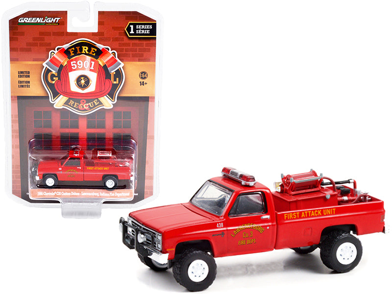 Rapid Vehicles 1986 Chevrolet C20 Custom Deluxe Pickup Truck Red First Attack Unit Fire Equipment...