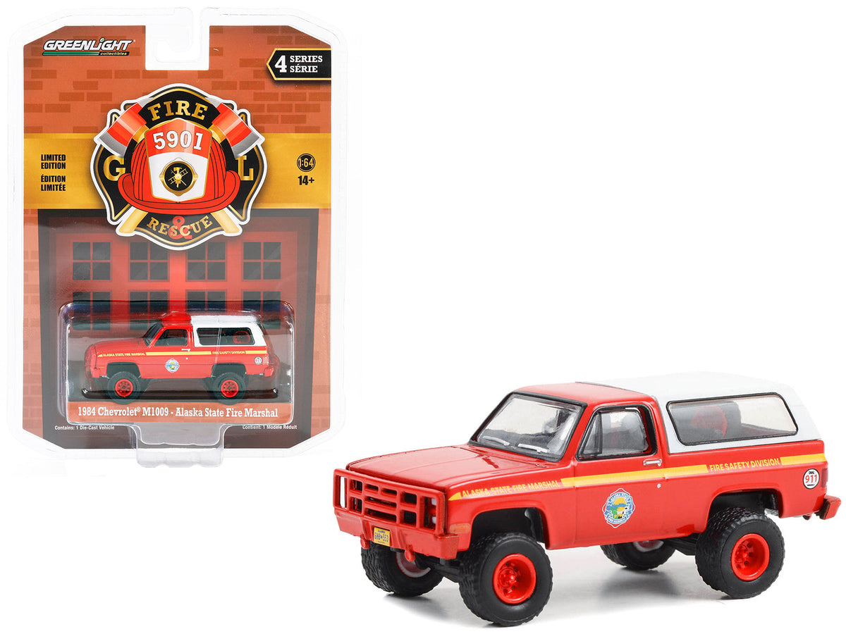 Rapid Vehicles 1984 Chevrolet M1009 Red with White Camper Shell "Alaska State Fire Marshal" "Fire...