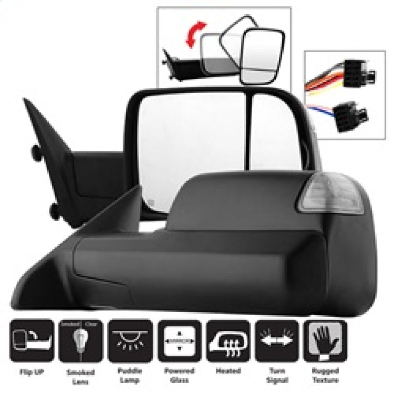 SPYDER Xtune Dodge Ram 1500 09-12 L&R Manual Extendable Power Heated Adjust Mirror MIR-DRAM09S-PWH-SET 9935770